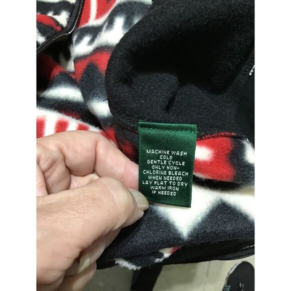 Lauren Ralph Aztec Fleece Cable Knit Zip Jacket Small - Picture 6 of 7